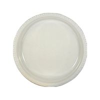 UDL Plain Plastic Party Plates (Pack of 50) (7in) (White)