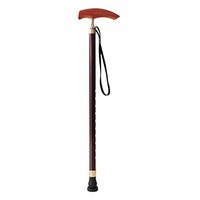 Crutches Aluminum Crutch Telescopic Men and Women Walking Stick Wood Handle Crutch Non-Slip Cane Height Adjustable Crutch Non-Slip Wear Cane Gift (Color : Red, Size : 74-96.5cm)