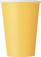 Unique Industries, Disposable Paper Cups, Party Supplies - Yellow, 12oz, Pack of 10