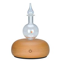 Vintage Nebulizing Pure Essential Oil Aromatherapy Diffuser 7 Colors Adjustable Mist Humidifier -Premium Home & Professional Use, No Heat, No Water, No Plastic for Bedroom (Light Wooden)