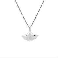 sawakaka Elk Heart Shape Love Pendant Necklace for Those We Love,Ginkgo biloba,Cat (Ginkgo biloba, Silver)