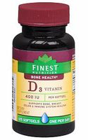 Finest Nutrition D3 400iu 125 Softgels