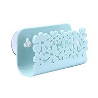 Gocheaper_Kitchen Gadget Organizer Dish Cloths Rack Sink Suction Sponge Holder Clip Rag Storage Rack Sponge Holder (Sky Blue)