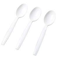 Extra Heavy Duty Full Size Plastic Spoons 1000 Count (White)