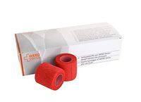 Wero Swiss® Elastic Self Adhesive Bandage Wrap, Self Adherent & Latex Free Sports Wrap for Knee, Wrist, Ankle Sprains, Swelling & Other Injuries, First aid, Vet Tape, Red, 2 inch x 5yd (10 Pieces)
