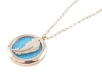 Essential Oil Diffuser Necklace, Feather Locket, Rose Gold Plated Hypoallergenic Stainless Steel