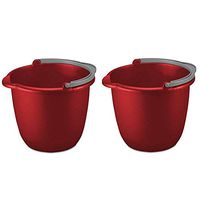10 Quart 9.5 L Spout Pail Bucket Organizer -Red Pack of 2