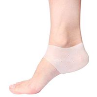 Silicone Gel Heel Protector Sleeve - Moisturizing Feet Heel Spur Pads Socks for Relief Heel Pain & Plantar Fasciitis Pack 4 Pieces Transparent