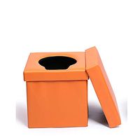 SKML96 Portable Toilet, Easy Transfers Folding Bedside Commode Outdoor Traveling Camping Car Portable Commode Can Bear 100kg 5 Colors Optional (Color : Orange)