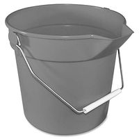 10 Quart Plastic Utility Pail, 10 1/2 Diameter x 10 1/4h, Gray Plastic