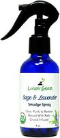 Living Gear Sage and Lavender Smudge Spray - Clear and Cleanse Energy - Renew and Refresh Home, Office and Car - Crystal Infused - Reiki Blessed