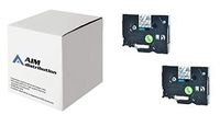 AIM Compatible Replacement for Brother Black on Clear Laminated P-Touch Label Tape (2/PK-1/2in X 26.25Ft.) (TZE-1312PK) - Generic