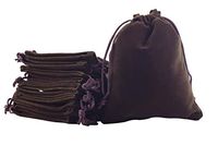Sansam 50pcs Brown Drawstrings Velvet Bags for Jewelry, Gift, Wedding Favors, Candy Bags, Party Favors,4.0x4.8''