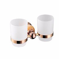 LAONA Copper + jade rose gold towel rack towel rack Toilet brush single and double pole single and double bowl bathroom accessory kit, Dual Cup