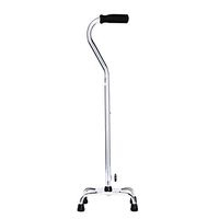 Crutches Canes Stainless Steel for The Elderly Four-Foot Non-Slip Cane Disabled Walker, can Bear About 100KG (Color : Silver)