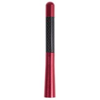 Water & Wood 12cm Universal Red Real Carbon Fiber Aluminum Short Screw-On Mast Car Antenna