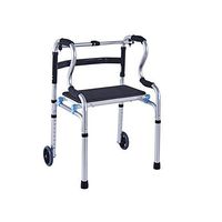CEYZF Portable Collapsible Walker | Compact Old Man with Safety Belt Wheelchair | Height Adjustable Multifunction Crutches