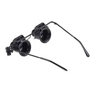 Handheld magnifier 20x Head-mounted Magnifying Glass - With LED Light Eye Protection HD Suitable For Watchmakers Suitable For The Elderly Reading Books TV Research - Black 17 Cm / 15 Cm / 4.5 Cm Multi