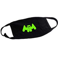 Dinfoger Women Men Harajuku Summer Anti-Dust Mouth Mask Music Hip-Hop DJ Print Luminous Electronic Sound Fan Cotton Respirator Streetwear with Luminous