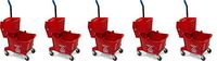Carlisle 3690805 Commercial Mop Bucket With Side Press Wringer, 26 Quart Capacity, Red (5-(Pack))