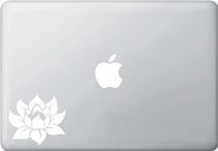 Lotus Flower - Design 1 - (Color Variations Available) Macbook or Laptop Vinyl Decal (White)