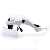 ElectroOptix 3.5X Wearing Magnifying Glass, Old Man Reading High-Definition Luminous Multiple Magnifying Glass, White, 156mm-555mm Loupe