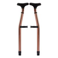Universal Crutch 2-Piece, Aluminum Alloy Underarm Crutches, Lightweight Walking Stick Walking Stick, Medical Elbow Crutches, Suitable for Elderly People Adult Young Men and Women,Brown