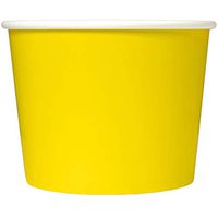 Yellow Paper Dessert Cups - 12 oz Disposable Ice Cream Bowls - Perfect For Your Yummy Foods! Many Colors & Sizes - Frozen Dessert Supplies - 50 Count