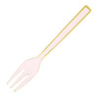 Dessert Forks - Stainless Steel and Enamel Decorative Pink Appetizer Utensils, 4 Inch, Set of 4