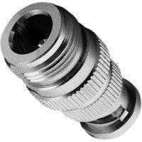 Amphenol Connex Adapter, BNC Plug To N Type Jack, Straight, PTFE Insulating Material, Brass Body, 50 Ohm Impedance, 4Hz Max Frequency