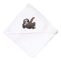 Sloth Boys-Girls Cotton Baby Hooded Towel - White, One Size