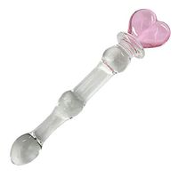 Glass Wand Heart Massager Fruit Vegetable Cane Candy 7 Handheld Shapes Medical Grade Massage Tool as A Beginner Gift Toy for Partner Joy (Small Heart)