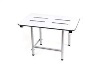 CSI Bathware SEA-SD2216-NH-PHSLO Series Folding Shower Seat with Slotted Top and Swing Down Legs, White