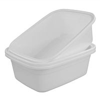 EudokkyNA 3-Pack 18 Quart Dish Pan Wash Basin, Large Dish Tub, White