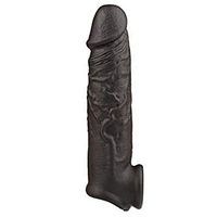 Black Reusable Condoms 11 INCH Amalgo Soft Lock Sleeve Ring for Men Waterproof (1pcs)