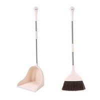 Broom and Dustpan With Long Handle Telescopic Up Windproof Soft Brush Extra Long Handle Broom Set Stainless Steel Rod Non-stick Hair Broom And Dustpan Used For Lobby Floor Home Kitchen Garden Schools