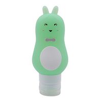 LALANG Cute Cartoon Design Silicone Travel Bottle Animal Shape Silicone Shampoo Empty Bottle for Beauty Lady (Green)