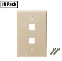 Infinity Cable Products 10 Pack Ivory Wall Plates (2 Port)