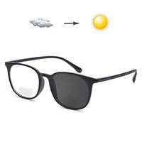 Photochromism Gray Bifocal Reading Glasses +1.75 Strength Men Women Lightweight TR90 Frame Transition Readers Eyeglasses