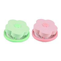 Chercherr Reusable Washing Machine Floating Lint Mesh Bag Portable Washer Lint Catcher, Tapered Mesh Bag, Flower Plum Blossom Shape Pet Hair Catcher, Net Pouch Washer Lint Trap Household Tool (2PC)