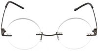 Steve's Totally Round Rimless Unisex Men and Women Circle Reading Glasses Readers +3.25 Gunmetal Black (Carrying Case Included)
