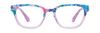 Lilly Pulitzer Women's Sandbar Non Polarized Round Reading Glasses, Mermaid in the Shade fade to crystal purple, 51-19-140 2