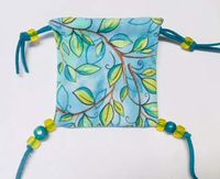 Mojo Bag ~ Empty Bag for You to Fill ~ Blue Leaf ~ Ravenz Roost Handmade Item