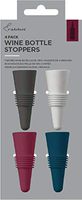 Rabbit (W6121) Wine and Beverage Bottle Stoppers with Grip Top (Assorted Colors, Set of 4)
