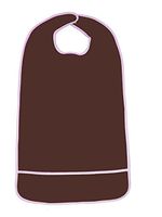 Waterproof Terry Cloth Adult Bib w/Closure and Crumb Catcher (Chocolate Brown - 16" x 30")