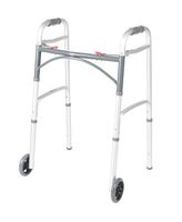 Drive Medical Deluxe Two Button Folding Walker with 5-Inch Wheels