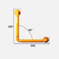 LSLMCS Bathroom Handrails L-Shaped Stainless Steel Shower Grab Bar, Toilet Anti-Skid Safety Grab Rail Handle Bathroom Support Handle for Elder & Children (Color : Yellow, Size : 300300 mm)