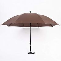 Huapa 2 in 1 Crutches Umbrella Straight Crutch 8 Bone Walking Stick Umbrella Waterproof/Windproof(Brown)
