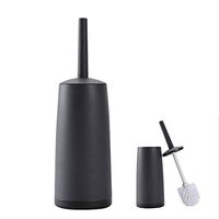 Wrewing Toilet Brush with Holder, Long Handle Toilet Cleaning Set, Super Clean, Bathroom Toilet Cleaning. (Black)