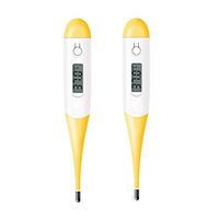 Digital Body Thermometer for Adults Children Babies Pet, Soft Head Underarm Thermometer with Beeper, Accurate Read Monitor Fever Temperature in 1min by Oral Rectal Axillary Underarm(Yellow 2Pack)